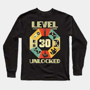 Level 30 Video 30th Birthday Long Sleeve T-Shirt